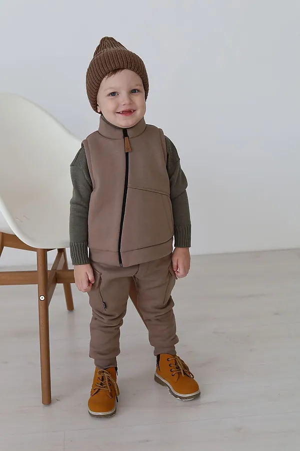 Жилет Авиатор бежевый MINIDINO, бежевый - фото 2