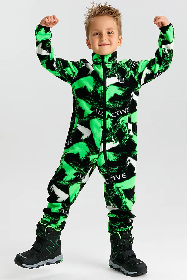 Комбинезон PLAYTODAY, светло-зеленый,черный,белый - фото 2