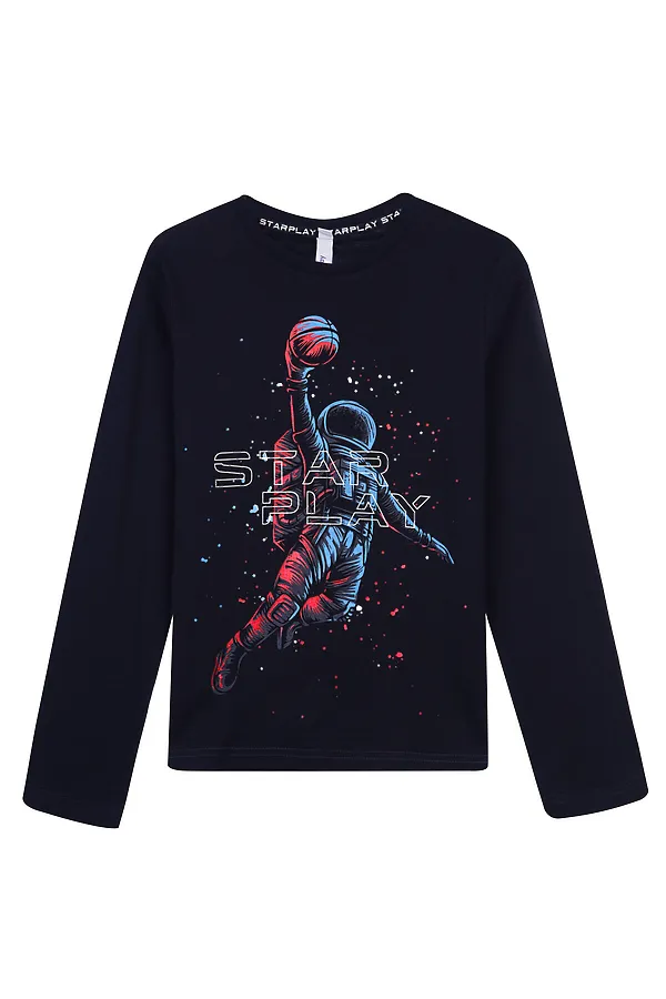 Лонгслив PLAYTODAY, тёмно-синий - фото 2