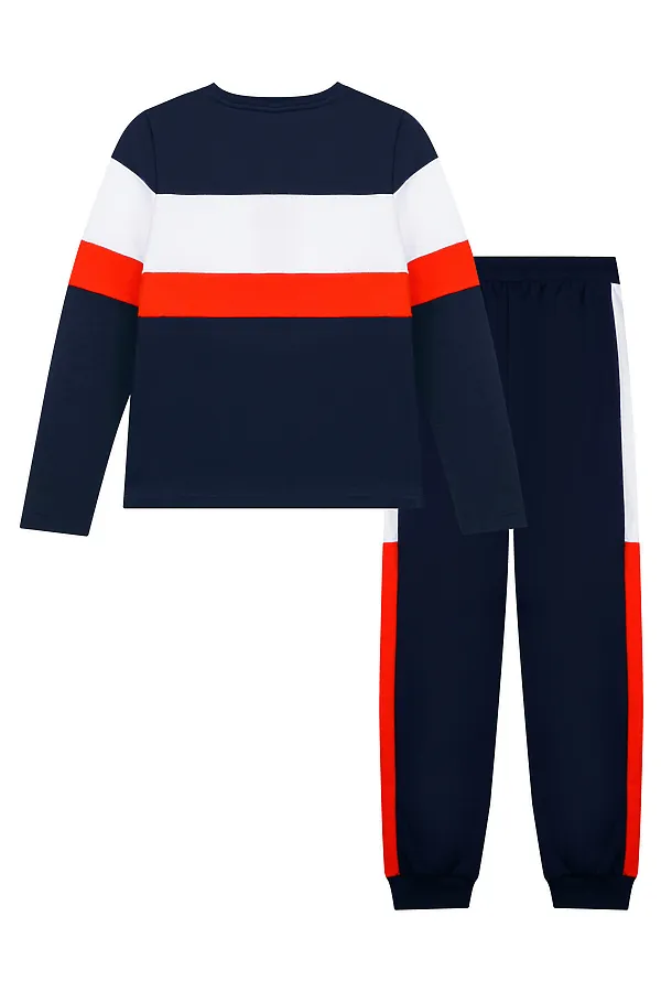 Комплект (Свитшот+Брюки) PLAYTODAY, тёмно-синий,белый,красный - фото 2