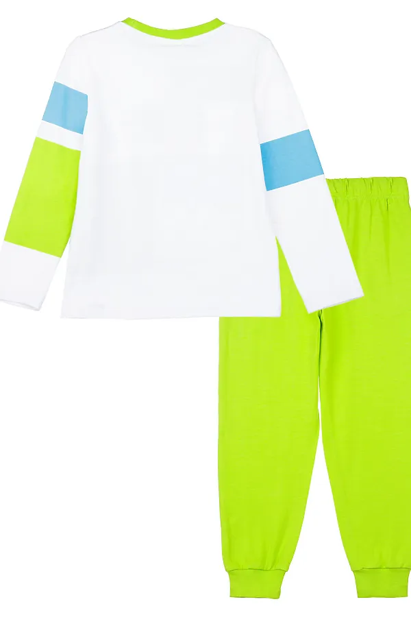 Комплект (Лонгслив+Брюки) PLAYTODAY, белый,светло-зеленый,цветной - фото 2