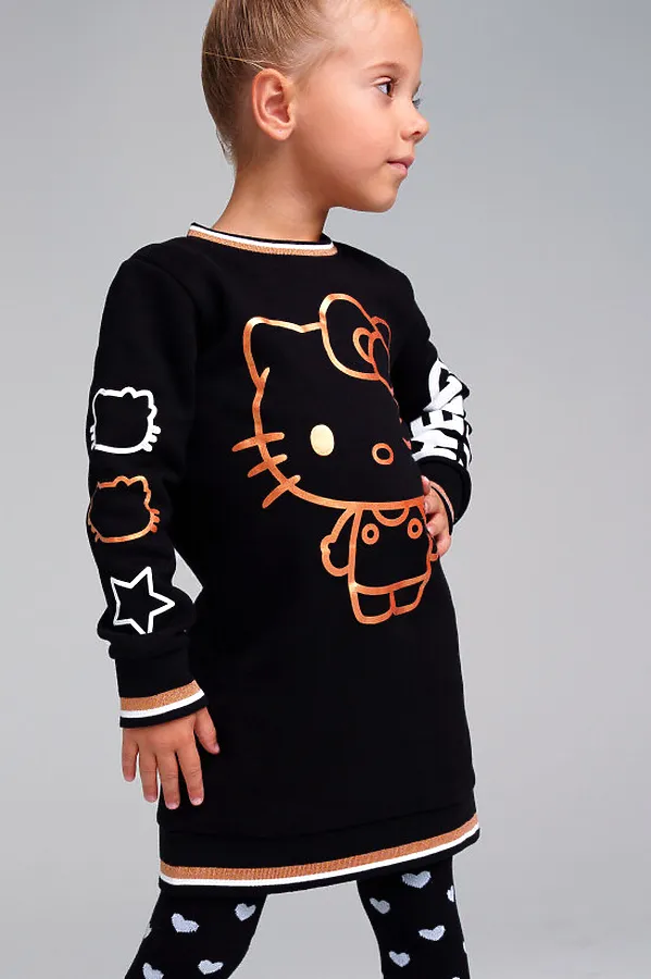 Платье PLAYTODAY, черный,белый,золотистый - фото 2