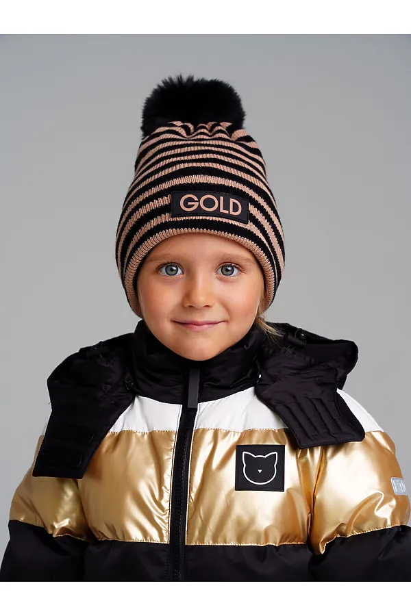 Шапка PLAYTODAY, черный,бежевый - фото 2