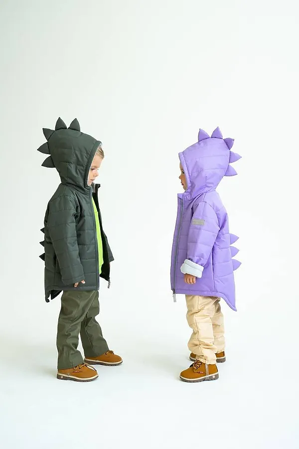Куртка Дино демисезон хаки MINIDINO, хаки - фото 2