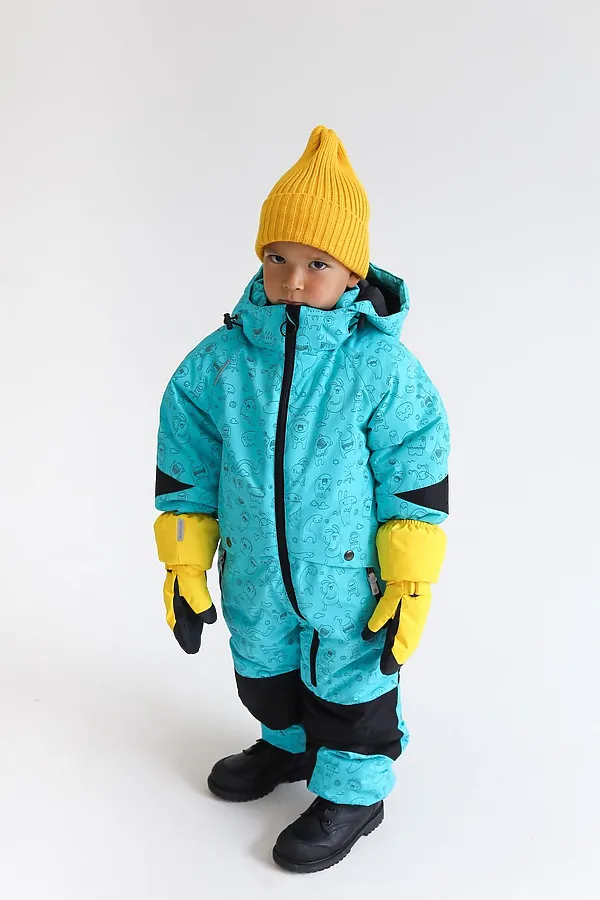 Комбинезон Super зима монстры аквамарин MINIDINO, монстры аквамарин - фото 2