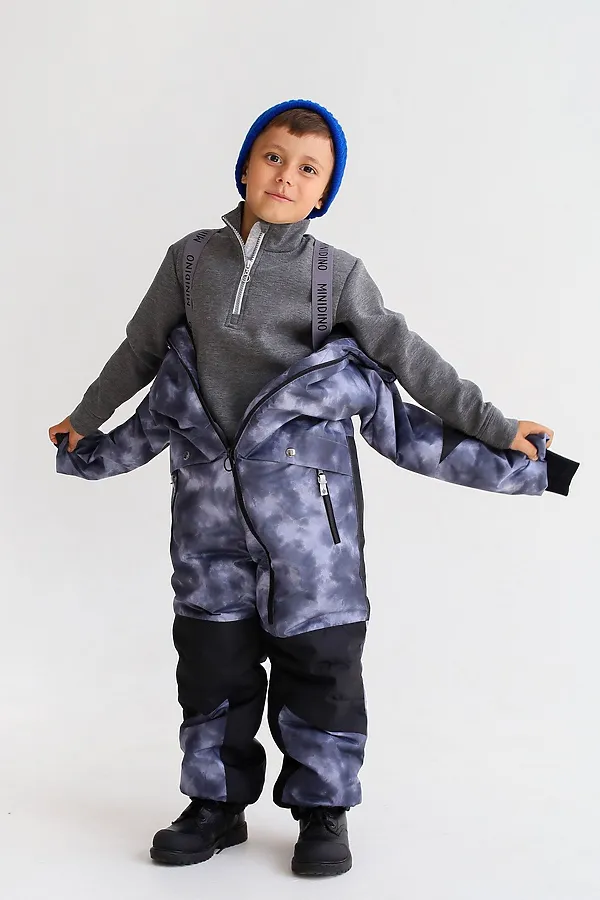 Комбинезон Super зима пиксель грей MINIDINO, пиксель грей - фото 2