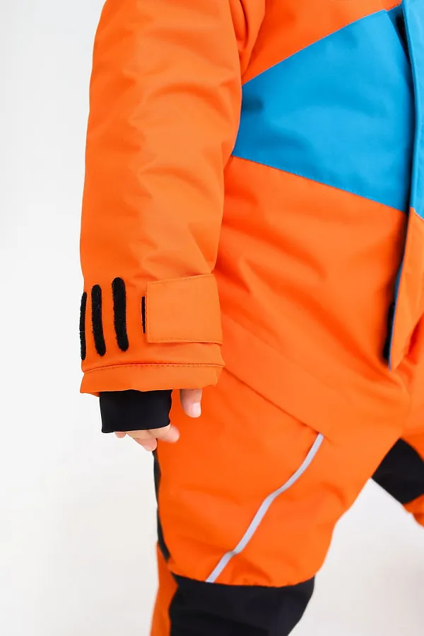 Комбинезон Colour block зима лазурь-морковь MINIDINO, лазурь-морковь - фото 2