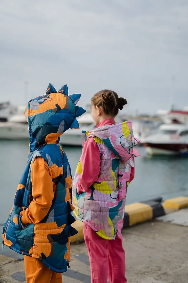 Жилет Дино принт деним MINIDINO, деним - фото 2