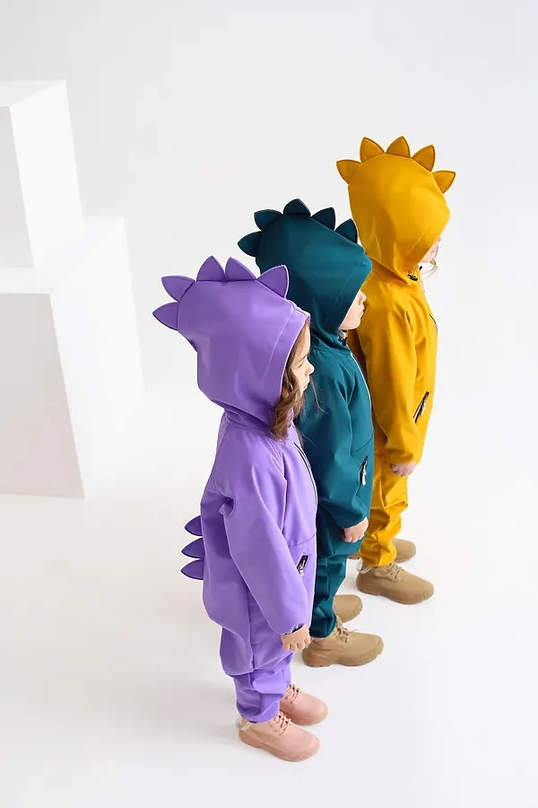 Комбинезон Дино софтшелл лаванда MINIDINO, лаванда - фото 2