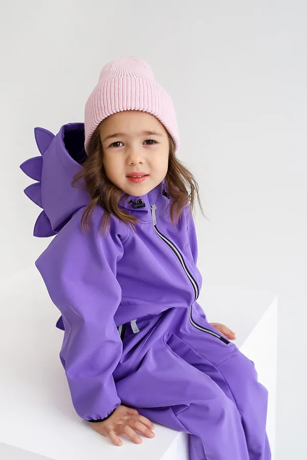 Комбинезон Дино софтшелл лаванда MINIDINO, лаванда - фото 2