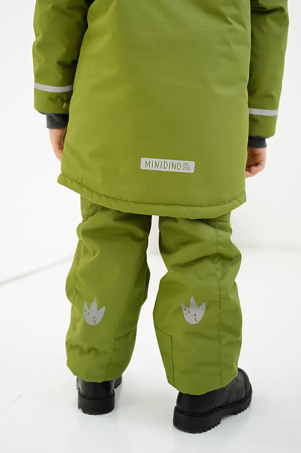 Брюки на лямках зима грин MINIDINO, грин - фото 2