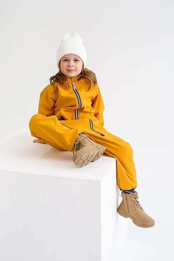 Комбинезон Дино софтшелл горчица MINIDINO, горчица - фото 2