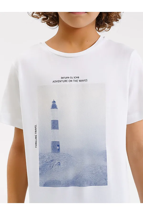 Футболка  MARK FORMELLE, белый +печать1 - фото 2