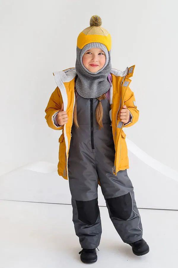 Куртка Полупальто зима горчица MINIDINO, горчица - фото 2