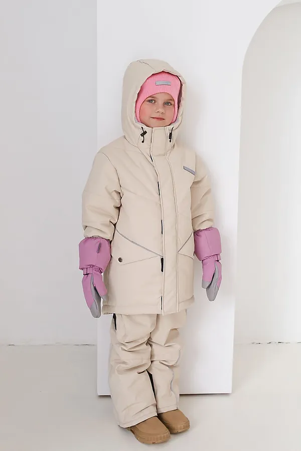 Куртка Асимметрия зима крем MINIDINO, крем - фото 2