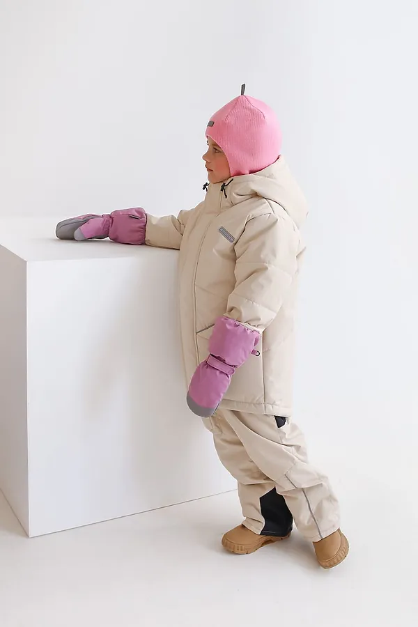 Куртка Асимметрия зима крем MINIDINO, крем - фото 2