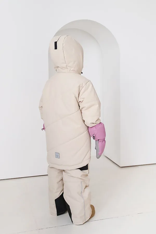 Куртка Асимметрия зима крем MINIDINO, крем - фото 2
