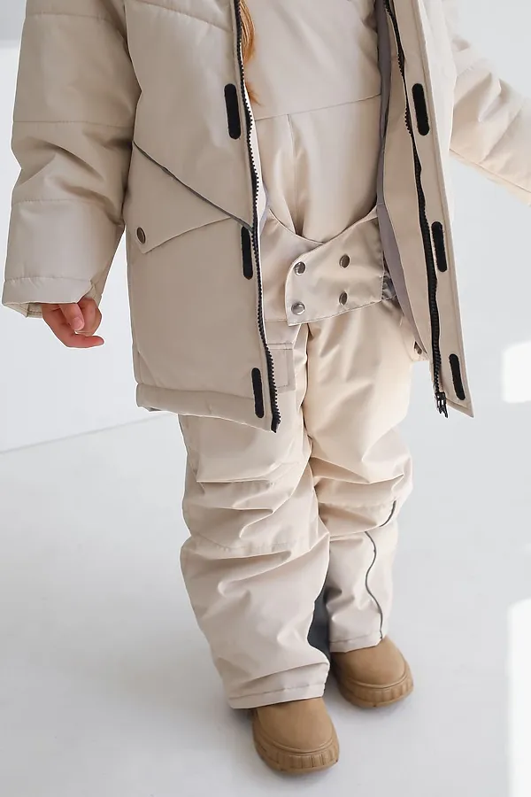 Куртка Асимметрия зима крем MINIDINO, крем - фото 2