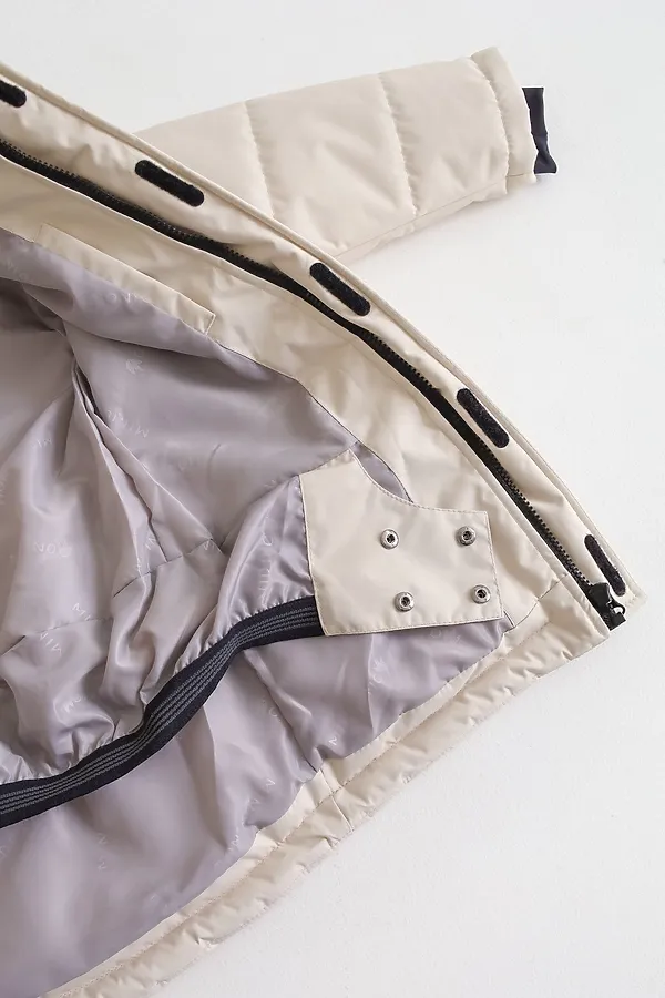 Куртка Асимметрия зима крем MINIDINO, крем - фото 2