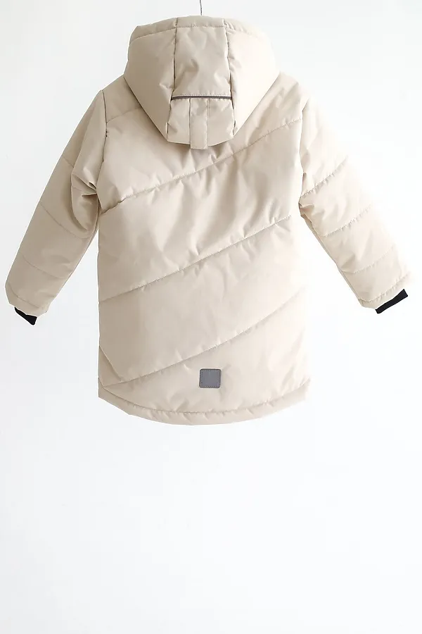 Куртка Асимметрия зима крем MINIDINO, крем - фото 2