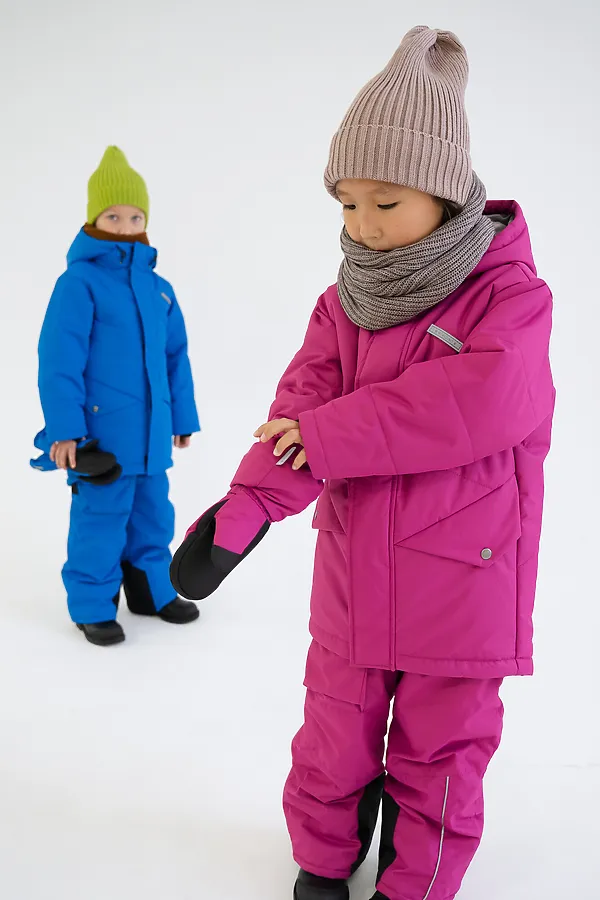 Куртка Асимметрия зима фуксия MINIDINO, фуксия - фото 2