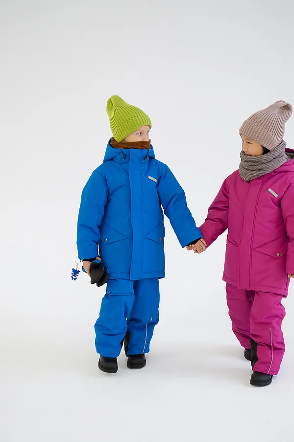Куртка Асимметрия зима фуксия MINIDINO, фуксия - фото 2