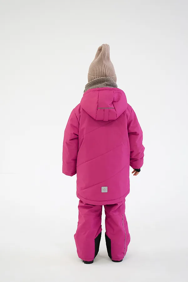 Куртка Асимметрия зима фуксия MINIDINO, фуксия - фото 2