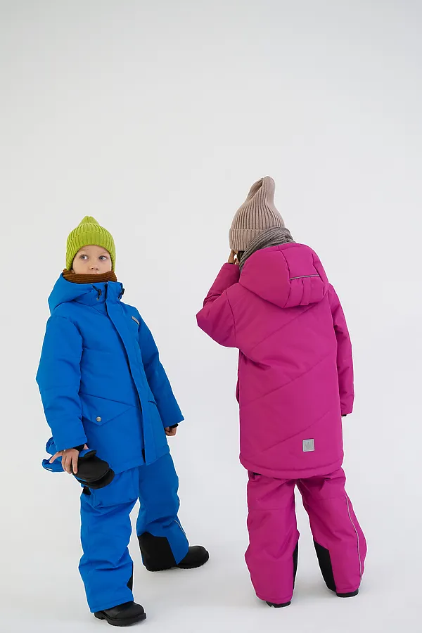 Куртка Асимметрия зима фуксия MINIDINO, фуксия - фото 2