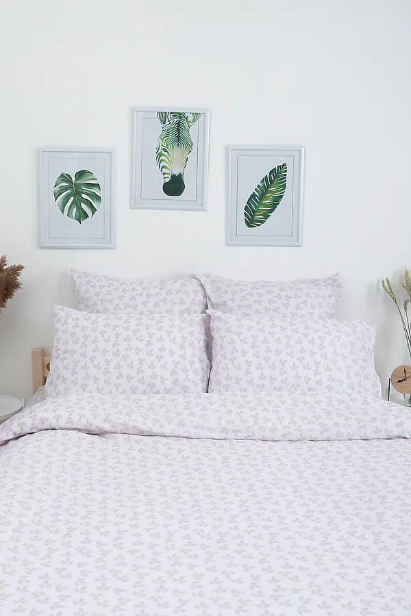 Пододеяльник поплин Первые листочки НАТАЛИ, белый - фото 2