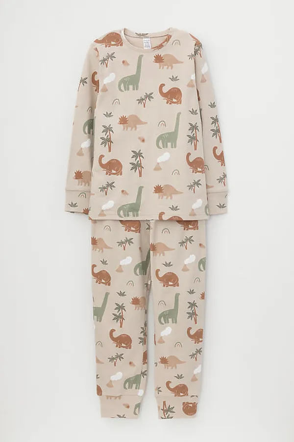 Пижама CROCKID, динозавры,вулканы на белоснежном песке - фото 2