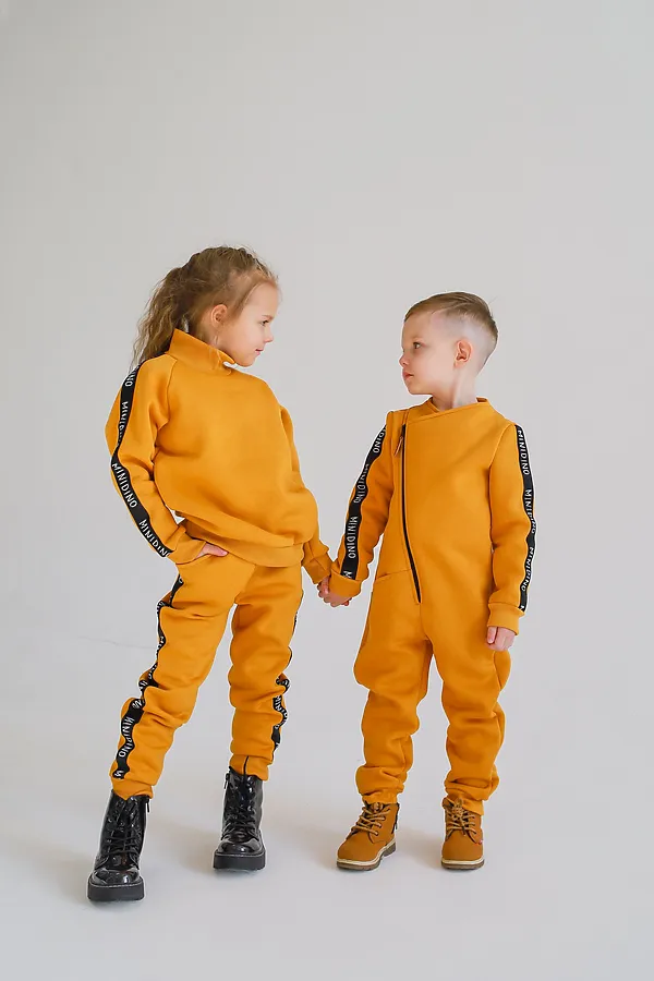 Комплект Лампасы футер горчица MINIDINO, горчица - фото 2