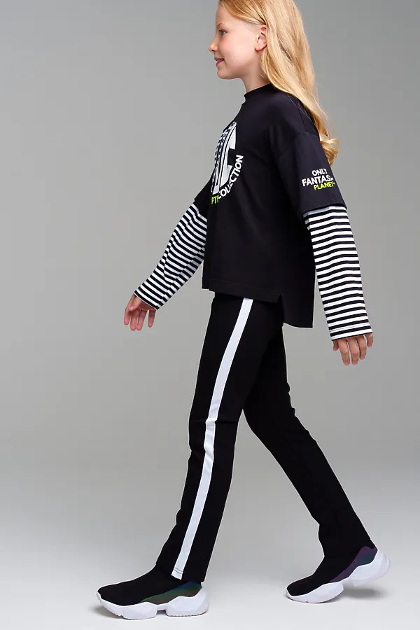 Лонгслив PLAYTODAY, черный,белый - фото 2