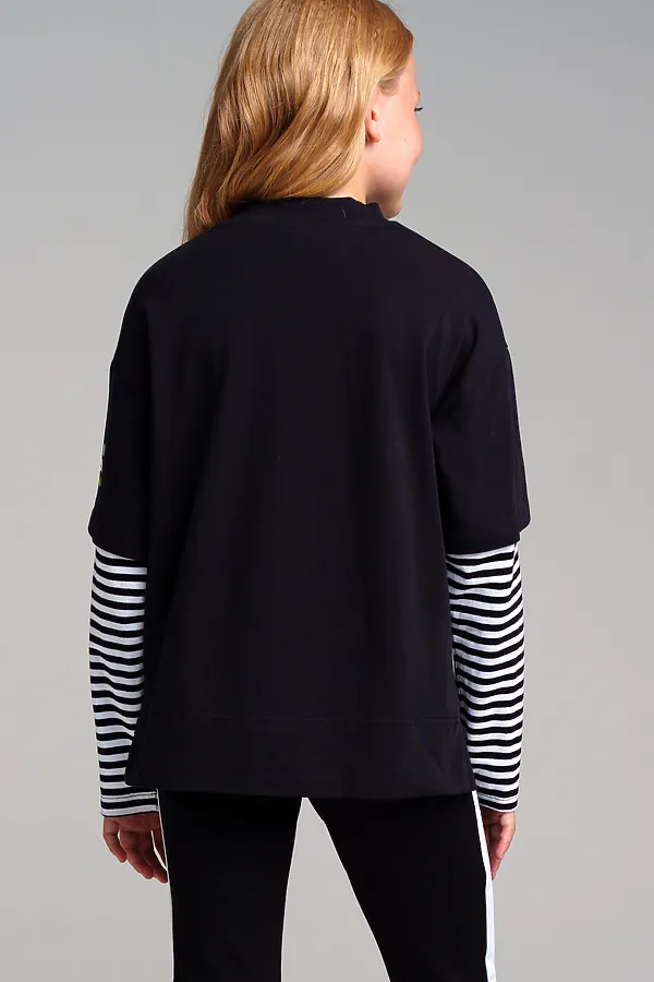 Лонгслив PLAYTODAY, черный,белый - фото 2