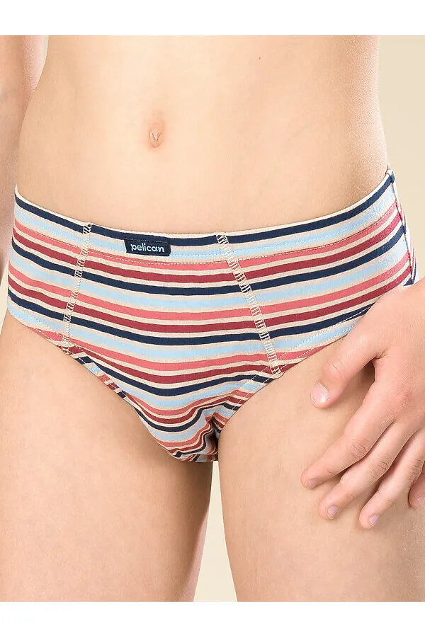 Трусы 3шт. PELICAN, бордовый/красный/темно-синий - фото 2