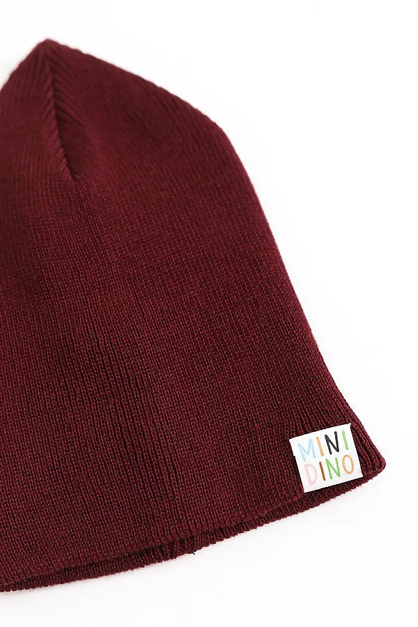 Шапка Капля бордо MINIDINO, бордо - фото 2