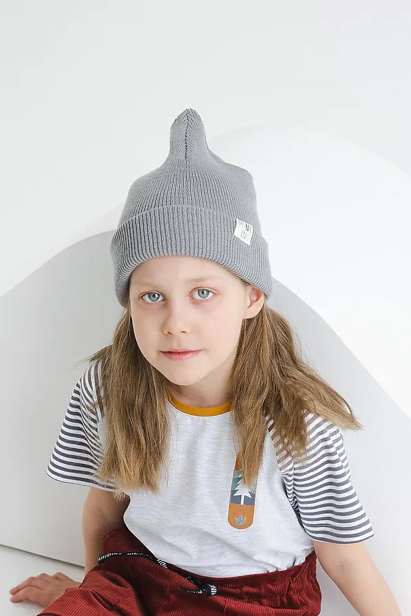 Шапка Капля серый MINIDINO, серый - фото 2