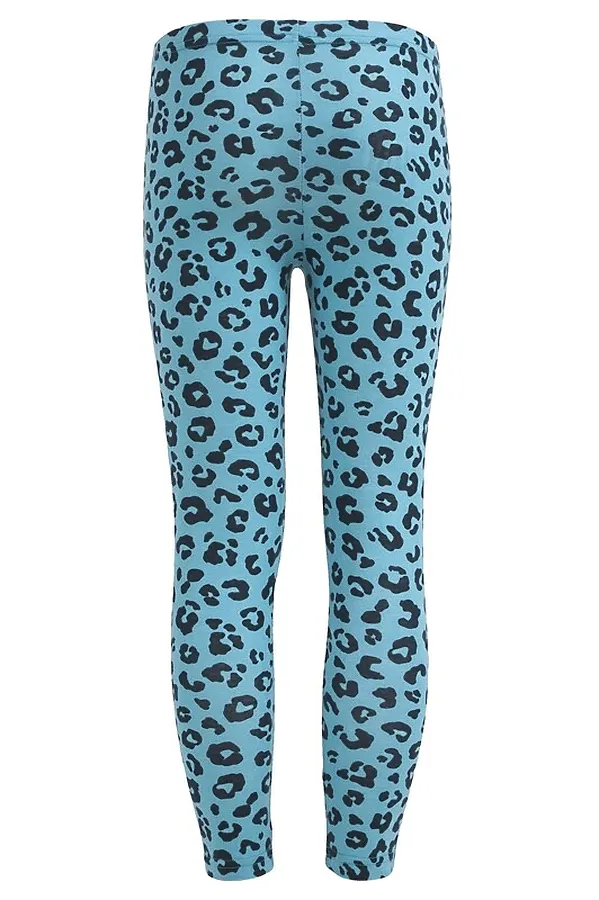 Леггинсы АПРЕЛЬ, темно-бирюзовый леопард на бирюзовом - фото 2
