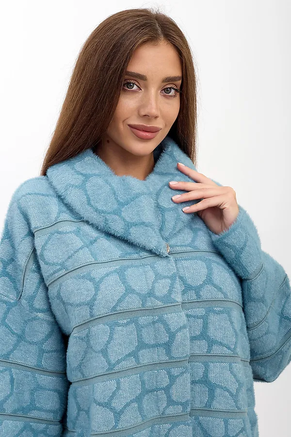 Кардиган женский Альпака Г жаккард LIKA DRESS, голубой - фото 2
