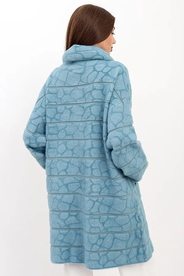 Кардиган женский Альпака Г жаккард LIKA DRESS, голубой - фото 2