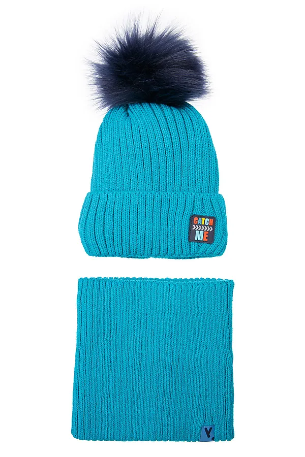 Комплект (шапка, снуд) PLAYTODAY, голубой - фото 2