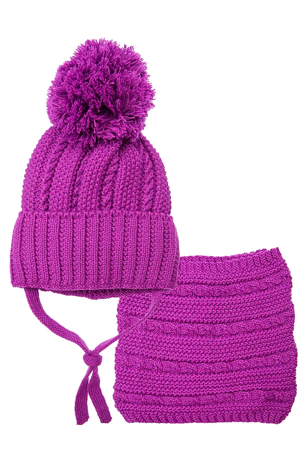 Комплект (шапка, снуд) PLAYTODAY, малиновый - фото 2