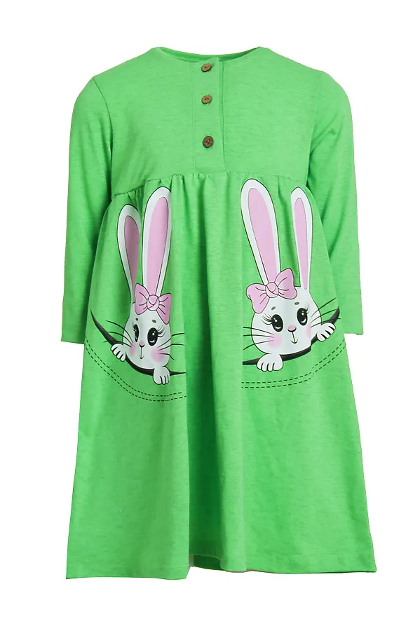 Платье "Маняша-6" с шелкографией ИВАШКА, салатовый - фото 2