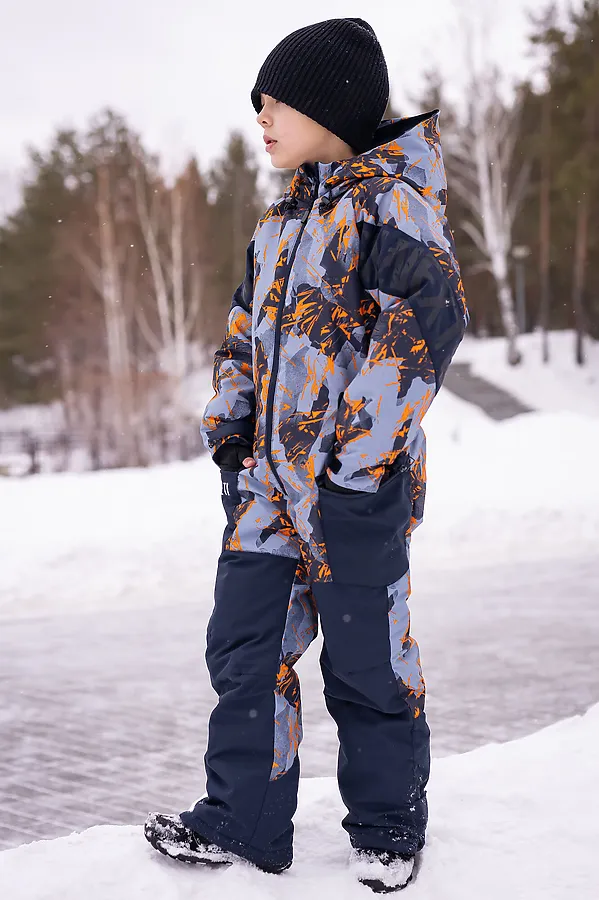 Комбинезон BATIK, принт сине-оранжевый/т.синий - фото 2