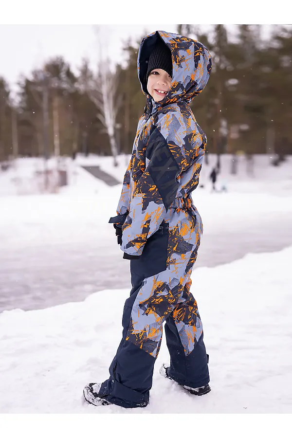 Комбинезон BATIK, принт сине-оранжевый/т.синий - фото 2