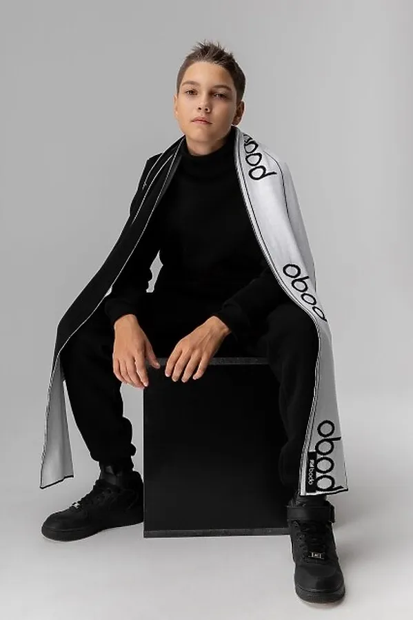 Шарф BODO, черный (белый) - фото 2