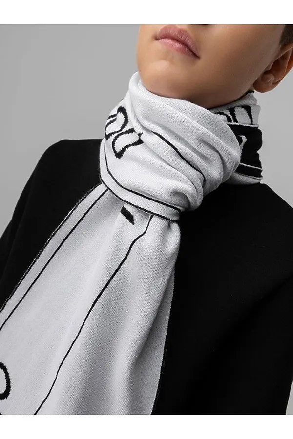 Шарф BODO, черный (белый) - фото 2