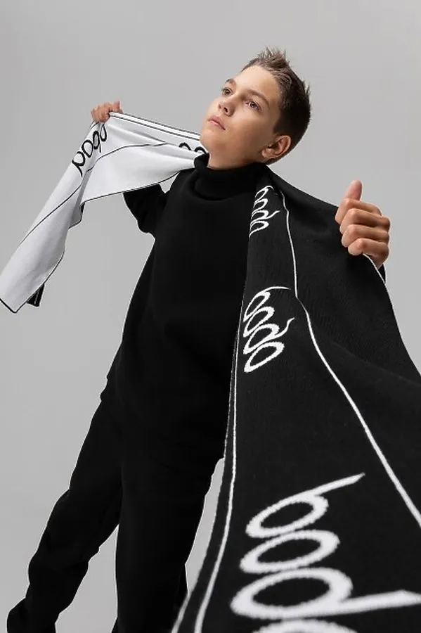 Шарф BODO, черный (белый) - фото 2