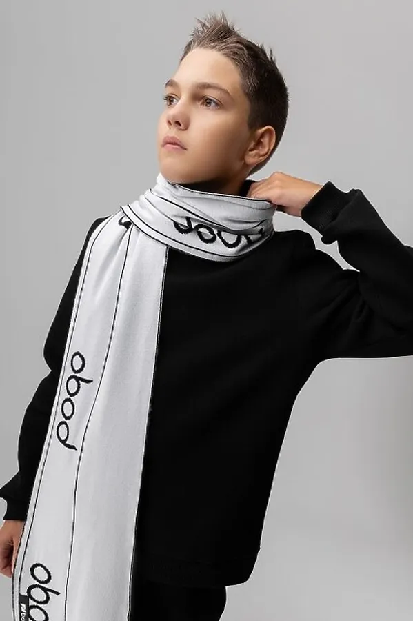 Шарф BODO, черный (белый) - фото 2
