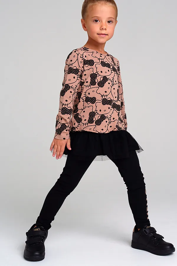 Комплект (Лонгслив+Леггинсы) PLAYTODAY, черный,цветной - фото 2