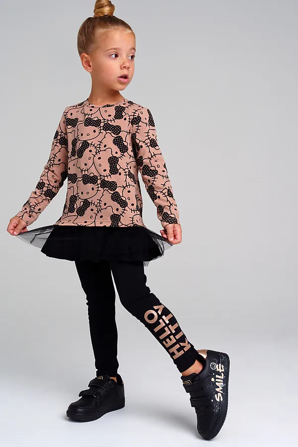 Комплект (Лонгслив+Леггинсы) PLAYTODAY, черный,цветной - фото 2